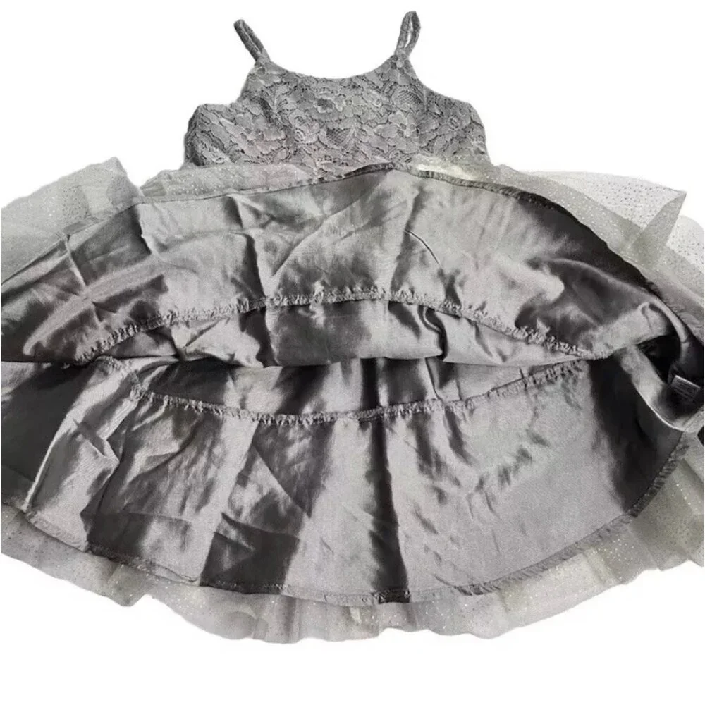 NWT Pink & Violet Sleeveless Lace Glitter Mesh Dress Multiple Sizes
